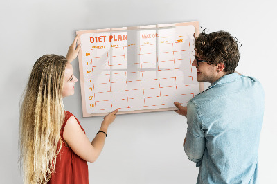 Dry erase magnetic board Weekly menu