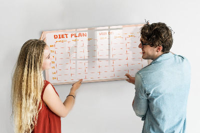 Dry erase magnetic board Weekly menu