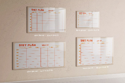 Dry erase magnetic board Weekly menu
