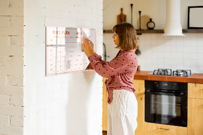 Dry erase magnetic board Weekly menu