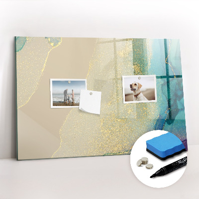 Magnetic dry erase board Colorful marble