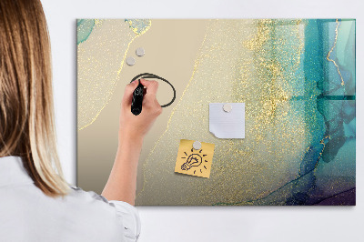 Magnetic dry erase board Colorful marble