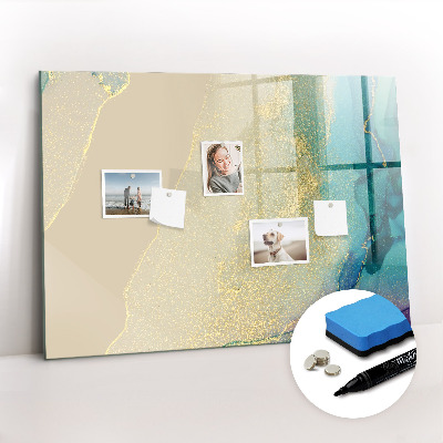 Magnetic dry erase board Colorful marble
