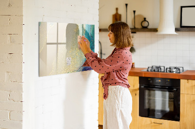 Magnetic dry erase board Colorful marble