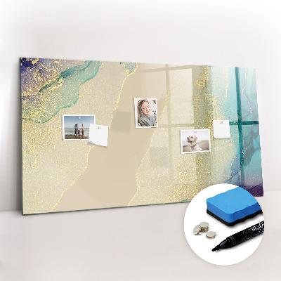 Magnetic dry erase board Colorful marble