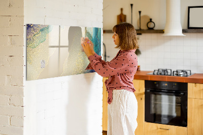 Magnetic dry erase board Colorful marble