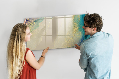 Magnetic dry erase board Colorful marble
