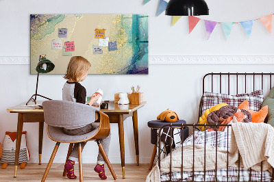 Magnetic dry erase board Colorful marble