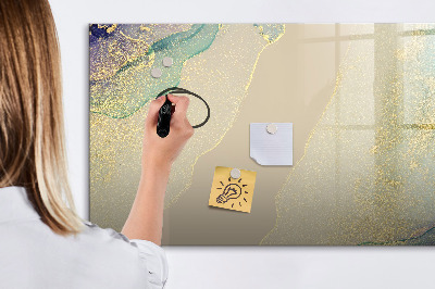 Magnetic dry erase board Colorful marble