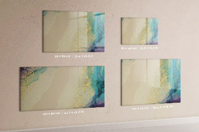 Magnetic dry erase board Colorful marble