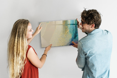 Magnetic dry erase board Colorful marble