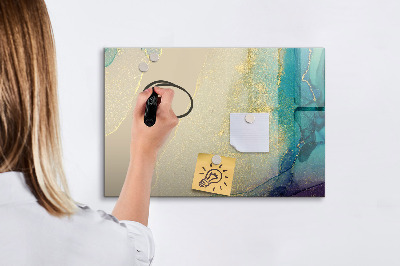 Magnetic dry erase board Colorful marble