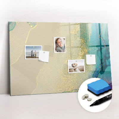 Magnetic dry erase board Colorful marble