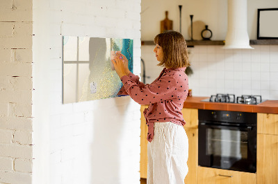 Magnetic dry erase board Colorful marble