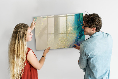 Magnetic dry erase board Colorful marble