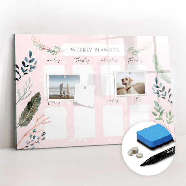 Magnetic dry erase board Cute weekly planner