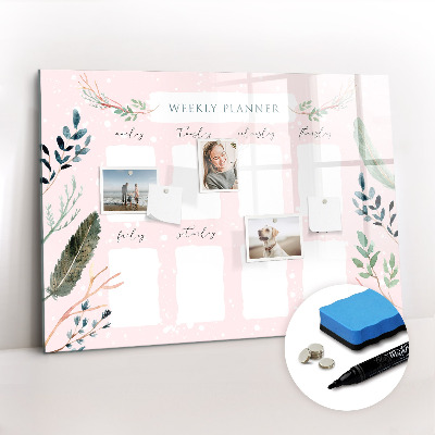 Magnetic dry erase board Cute weekly planner