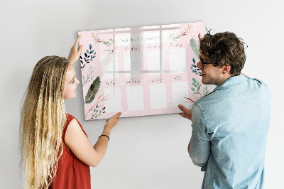 Magnetic dry erase board Cute weekly planner