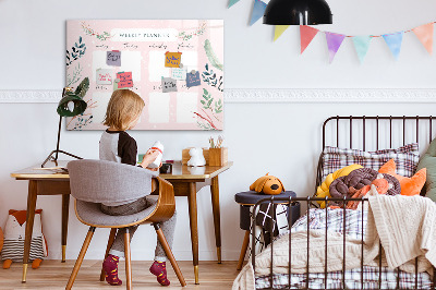 Magnetic board for drawing drawing Cute weekly planner