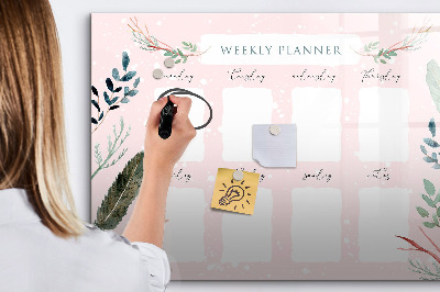 Magnetic board for drawing drawing Cute weekly planner