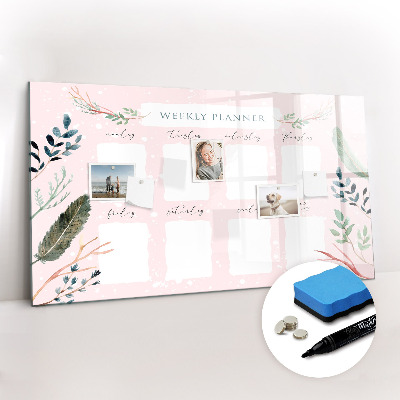 Magnetic dry erase board Cute weekly planner