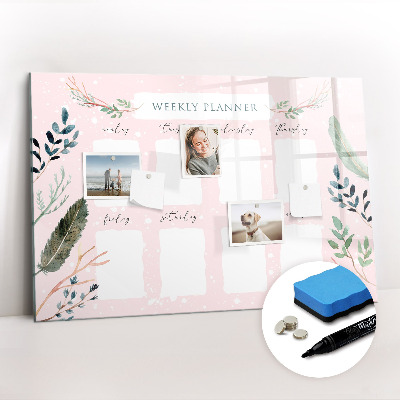 Magnetic dry erase board Cute weekly planner