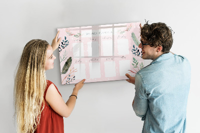 Magnetic dry erase board Cute weekly planner