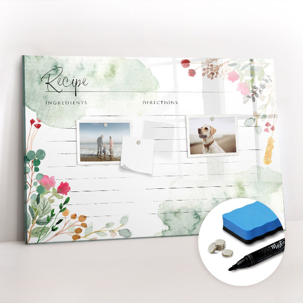 Magnetic dry erase board Place for a recipe