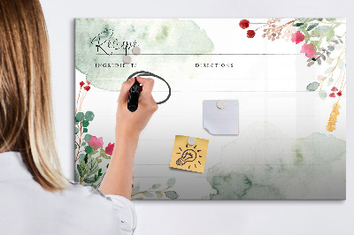 Magnetic dry erase board Place for a recipe