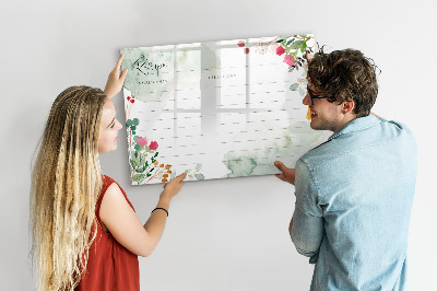 Magnetic board with marker Place for a recipe