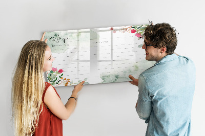 Magnetic board with marker Place for a recipe