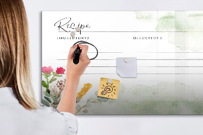 Dry erase magnetic board Place for a recipe