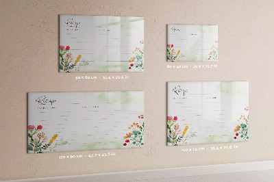 Dry erase magnetic board Place for a recipe