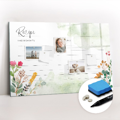 Dry erase magnetic board Place for a recipe