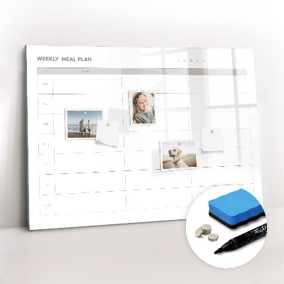 Dry erase magnetic board Simple menu