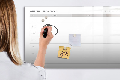 Dry erase magnetic board Simple menu