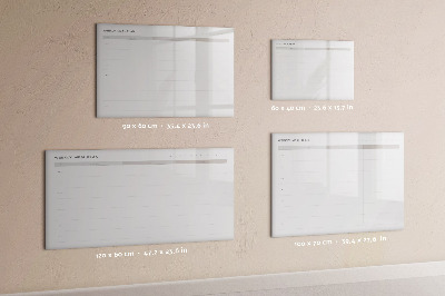 Dry erase magnetic board Simple menu