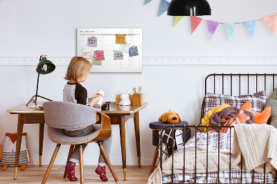 Dry erase magnetic board Simple menu