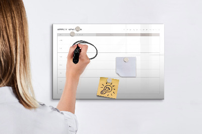Dry erase magnetic board Simple menu