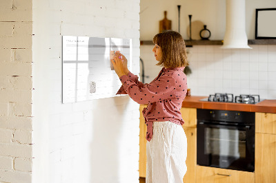 Dry erase magnetic board Simple menu