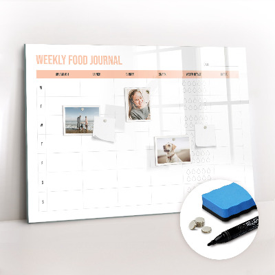 Magnetic board for drawing Weekly meal planner