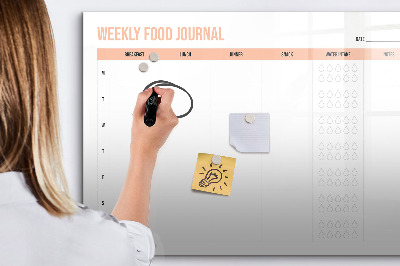 Magnetic board for drawing Weekly meal planner