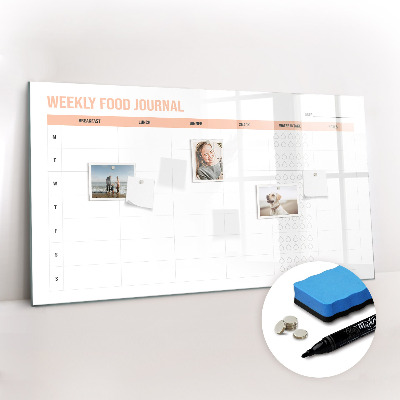 Magnetic board for drawing Weekly meal planner