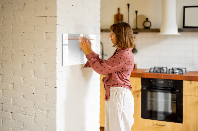 Magnetic board for drawing Weekly meal planner