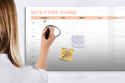 Magnetic board for drawing Weekly meal planner