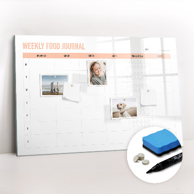 Magnetic board for drawing Weekly meal planner