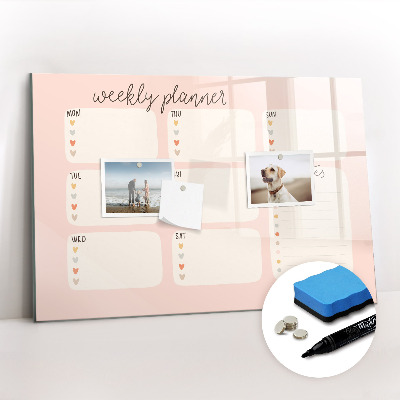 Magnetic board for drawing Cute weekly planner