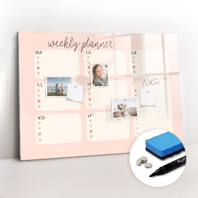 Magnetic board for drawing Cute weekly planner