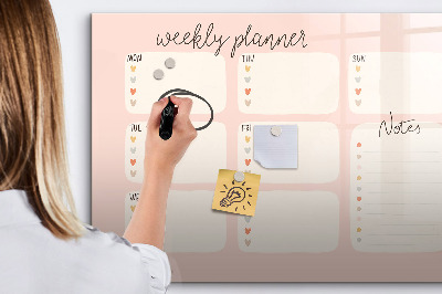 Magnetic board for drawing Cute weekly planner