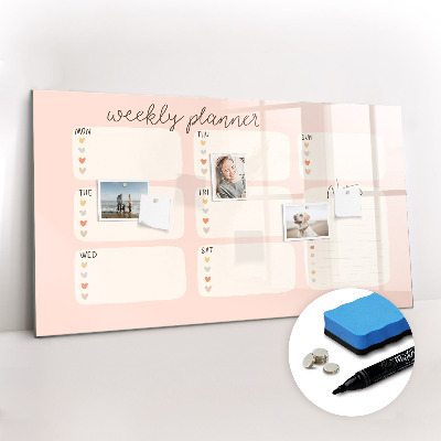 Magnetic board for drawing Cute weekly planner